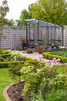 Greenhouse in Spring garden