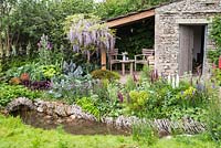 Cottage planting beside stream, Welcome to Yorkshire, RHS Chelsea Flower Show, 2018
