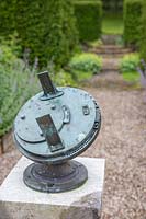Elaborate sundial in Rose Garden  at Llanllyr, UK 
