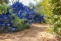 Blue structure. Livre de Sable. Books of the sands. Garden of Thought.  Festival des Jardins 2018, Chaumont, France 