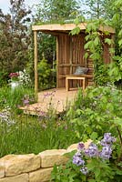 Wooden garden building - The Dew Pond, RHS Malvern Spring Festival, 2018.