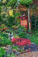 Japanese garden in The Old Vicarage, Washington, Sussex, UK