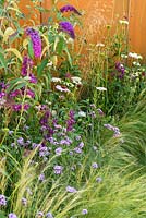 Mixed wildflower border. 'Apeiron: The Dibond Garden', RHS Hampton Court Palace Flower Show, 2018.  