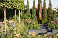 'Best of Both Worlds' garden, Sponsored by BALI, RHS Hampton Court Flower Show, 2018.