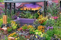 'The Buzz of Manchester' garden, RHS Tatton Park Flower Show, 2018.