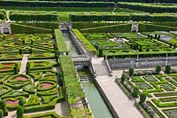 Ornamental Garden and Potager at Chateau de Villandry, Loire Valley, France