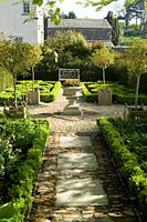 The formal Knot Garden at Summerdale Garden, Cumbria, UK.