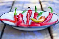 Sweet peppers on plate