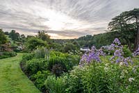 The upper herbaceous borders at Batcombe House, Somerset, UK. 