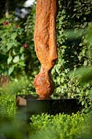 Bronze sculpture in Best of Both Worlds Garden, Sponsored by BALI, RHS Hampton Court Palace Flower Show, 2018.
