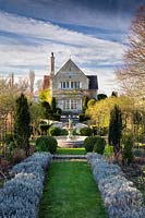 The Formal Garden at Stevington Manor House, Stevington, UK. 
