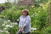 Sue Emms, in the contemporary cottage garden she has designed around her C18 cottage in rural Herefordshire.