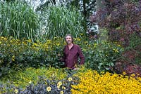 William Dyson, curator of Great Comp Garden, in an all-gold border celebrating the garden's 50th anniversary in 2018.