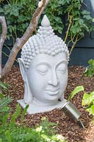 Buddha head statue.