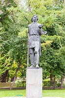 Statue of Maxim Gorky. Gorky Park, Moscow, Russian Federation in September.