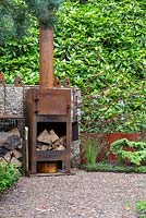 Reclaimed outdoor wood oven - The Walker's Forgotten Quarry Garden, RHS Chelsea Flower Show 2019