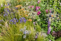 Mixed summer border in the Untying the Knot garden, RHS Hampton Court Flower Show 2014 