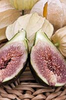 Ripe cut fruit of Ficus carica - Fig