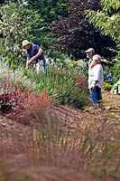 Anne Swithinbank with Barry and Karen Richards at Highcroft Garden, Cornwall