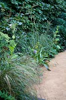 Naturalistic border with ornamental grasses