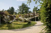 Jardin Suspendu 2.0, Hanging Gardens 2.0. Festival International des Jardins 2019, Domaine du Chaumont sur Loire, France. A modern take on the hanging gardens of Babylon.