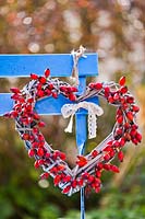 Rosehip heart wreath.