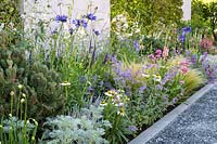 Border of Mixed Planting in The Viking Cruises Lagom Garden - RHS Hampton Court  Palace Garden Festival 2019  - Designer: Will Williams