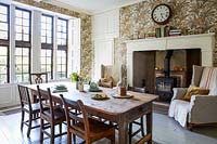 Cosy furnishings inside country kitchen.