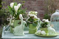 White-green Easter arrangement.