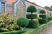 Topiary shapes in the Italianate garden at Thenford Arboretum, UK