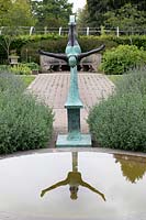 Sculpture of diver at Wisley, May