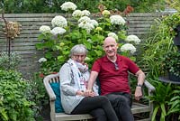 Catherine Horwood, author, on their London roof terrace with her husband, Paddy Barwise, an Eremeritus Professor at the London Business School.
