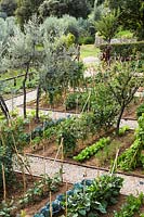 The kitchen garden. Ferragamo garden, Tuscany, Italy.