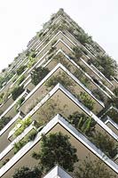Bosco Verticale - Vertical forest. Residential towers planted with trees and shrubs.