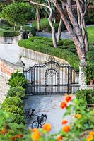 Formal, ornate gates at Villa Agnelli Levanto, Italy. 