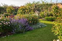 Beds of roses and perennials in The Lion Garden 