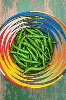 Capsicum - Chilli Pepper fruit in a colourful basket