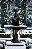 Icy fountain water feature