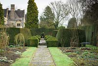 Double herbaceous borders at Rodmarton Manor, Glos, UK. 
