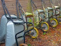 Wheel barrows stored for winter