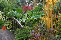 Oriental bridge in 'The Jungle' at Four Seasons Garden