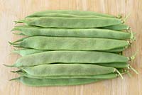 Phaseolus vulgaris 'Borlotto di Vigevano Nano' - Dwarf French Bean - picked young pods to use whole as green beans