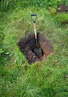 Checking soil profile by digging an inspection hole. Step 4 Excavate a quarter of the trench a further 30cm to a depth of 90cm.