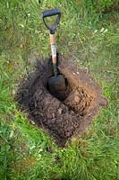 Checking soil profile by digging an inspection hole. Step 4 Excavate a quarter of the trench a further 30cm to a depth of 90cm.