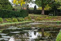 The Horse Pond, enclosed on three sides in yew hedges, just below East Bergholt Place.