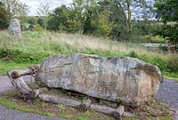 A Sarsen stone, used in an experiment to discover how the Pembrokeshire stones were taken to Stonehenge in Wiltshire.