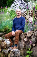 Designer Nigel Dunnett in his own garden in Yorkshire, July, 2018.