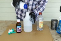 Woman pouring salt to mix with vinegar