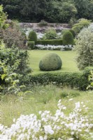 View from the terraces. July. Summer. Gloucestershire, UK. NGS open garden