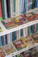 Bookcase with vintage gardening books
